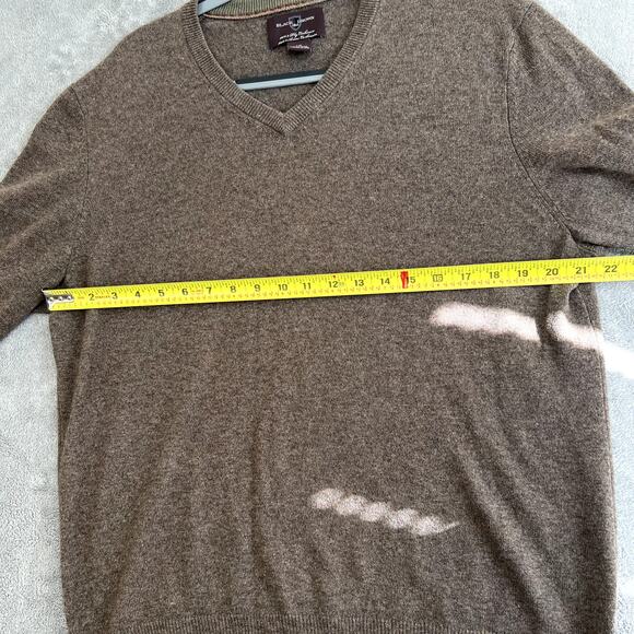 Black Brown 1826 100% Large Cashmere Sweater V Neck Pullover Old Money - Picture 8 of 9